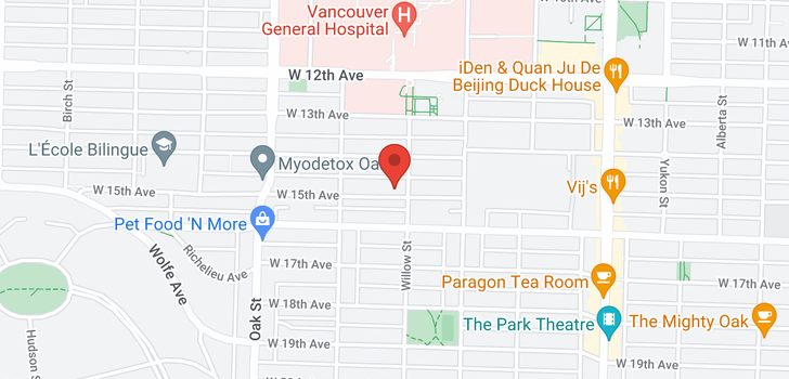 map of 304 828 W 14TH AVENUE